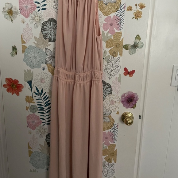 H&M dusty pink maxi dress with ruffle mock neckline in size XS - Picture 2 of 2